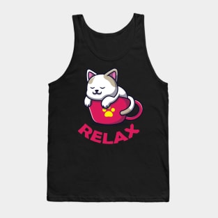 Relax! Inspirational - one word quote - Single word quote Tank Top